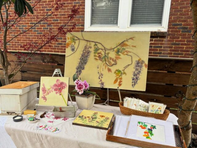 Art in the garden @aureterraskin @puresweatsavannah was a great place to show our nature inspired products and art works.